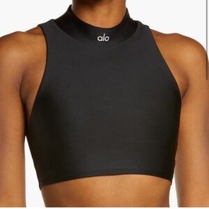ALO Yoga Airlift High Neck tank Sports Bra Crop Top Black M